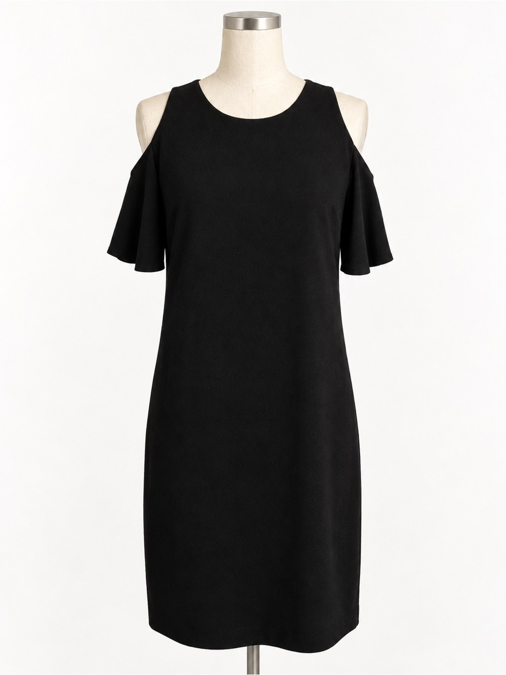 Loft Black Cold Shoulder Short Sleeve Light Dress Size 4